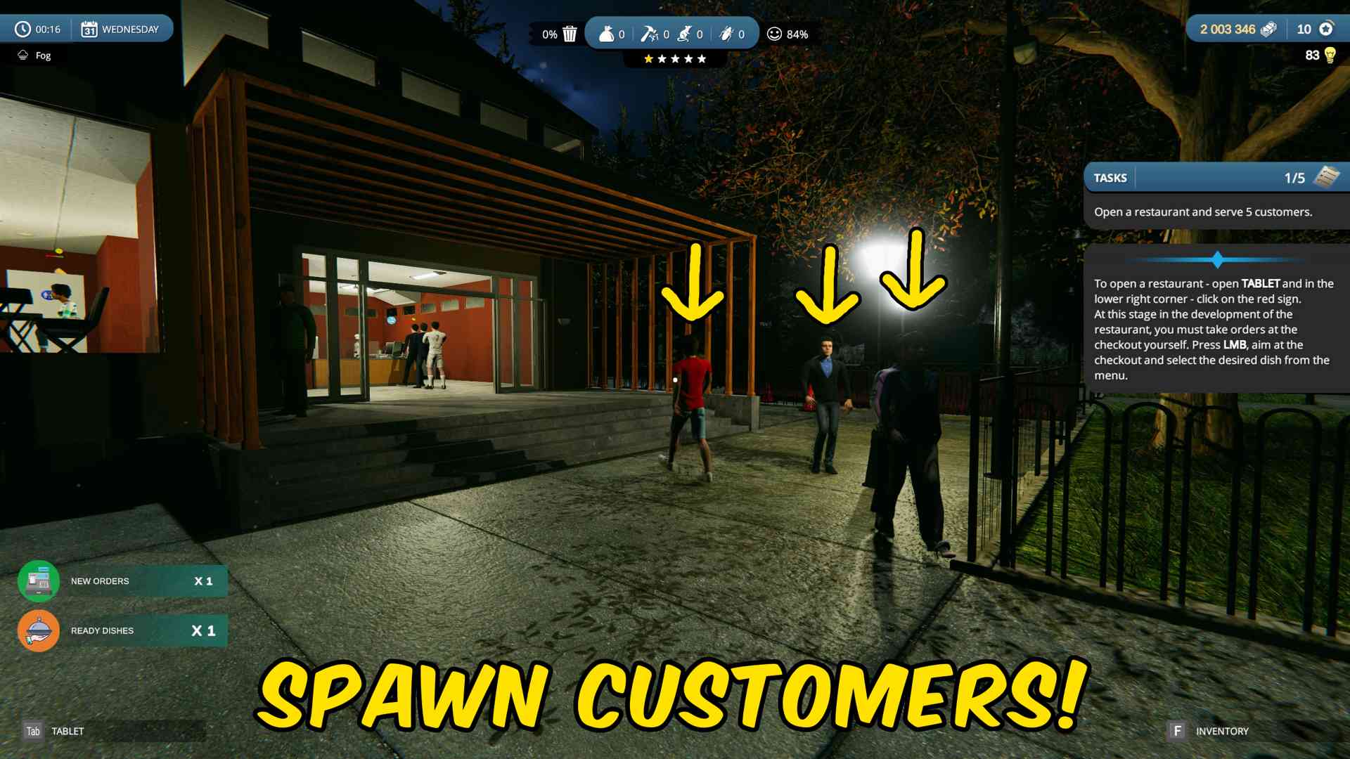 Rush of Regulars (Instant Customers)